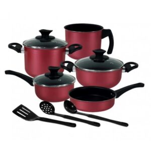 Jogo De Panelas Antiaderente 8 Pçs C/ Tampa De Vidro - LUCS