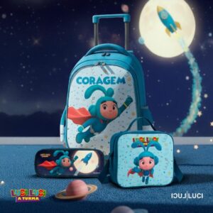 CONJUNTO CORAGEM MOCHILA + LANCHEIRA+ PENAL (COM RODINHA) - LUCS