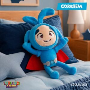 Pelúcia LUCI LUCI A TURMA - CORAGEM (Tamanho 23cm) - Acompanha Sacola Personalizada Multifunção - LUCS